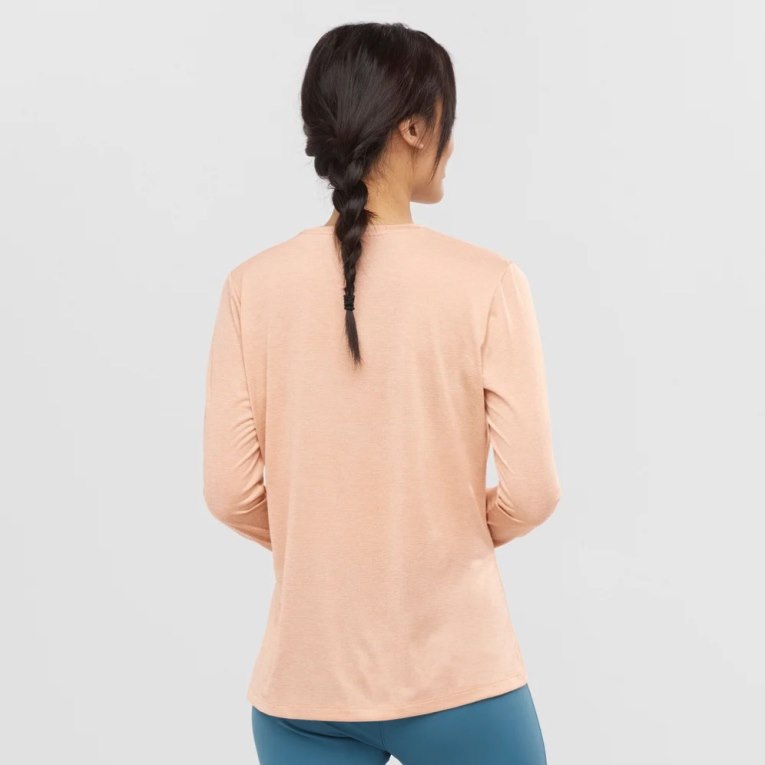 Camiseta Salomon Agile Long Sleeve Feminino Abricó | PT I15762